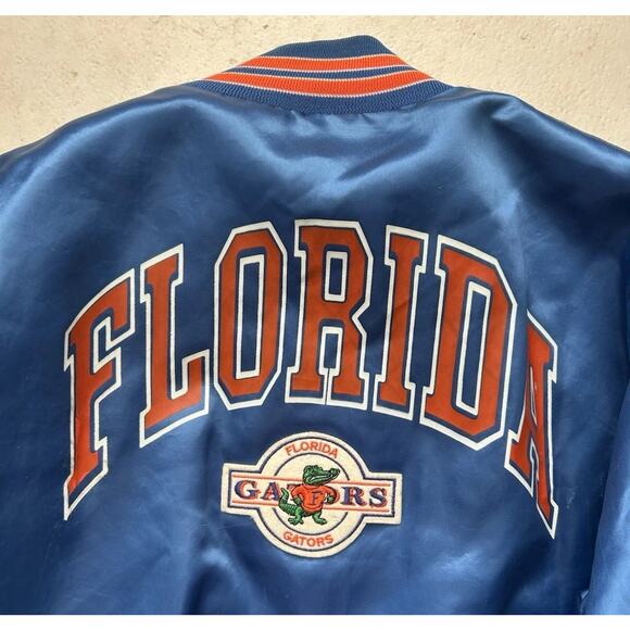 Vtg Locker Line Florida Gators Satin Bomber Jacket L Custom Patches Pins 90s USA - Picture 4 of 16